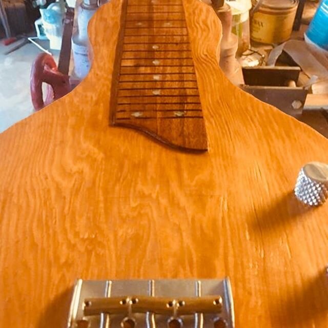 Process Photos:
The ManaCaster Hawaiian Lap Steel is coming along nicely thanks to the masterful attention by our friend Paul at Paul Suppo's Barefoot Custom Guitars. 
350 year old reclaimed Douglas Fir &amp; Koa
She is now sporting a couple of thin 