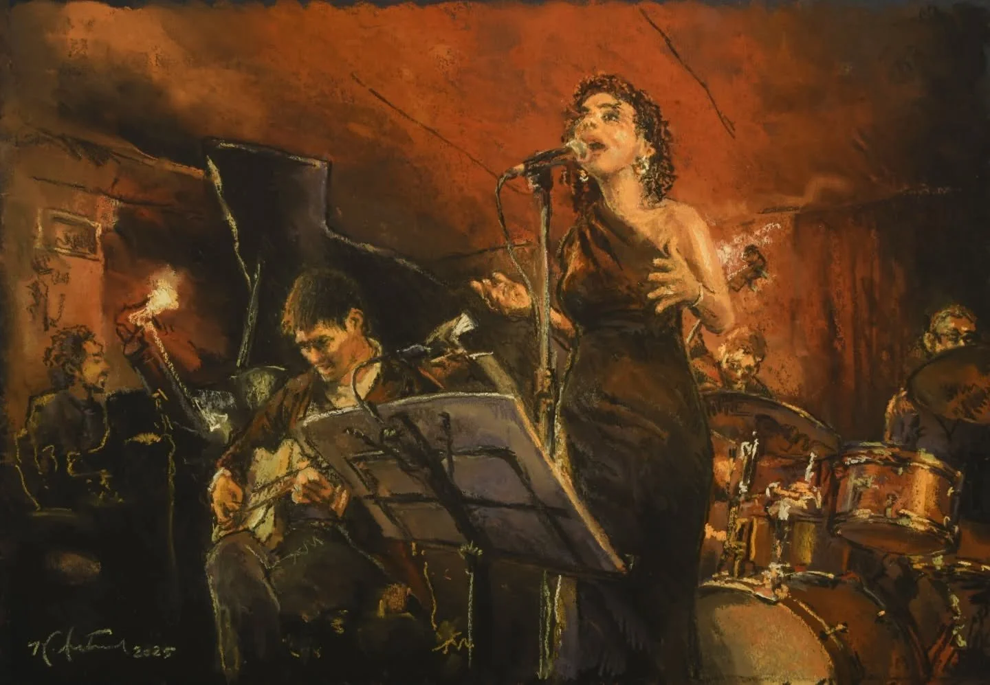 And the journey continues!  I haven't drawn at @zincbar since 2019 - good to be back and good to be different.  Caught a quick set last Wednesday night - thank you @hjordysm for inviting me to absorb your music and transform it into art!  Zinc Bar St