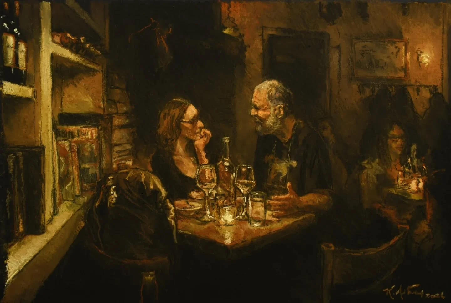 First NYC nightlife study of 2026, in the books!  First time drawing at @blkmtnbk (thank you @ryanmanchester for the rec!). What a gorgeous little wine bar, hidden in plain sight among the brownstones of BoCoCa, a stone's throw from my home. Will be 