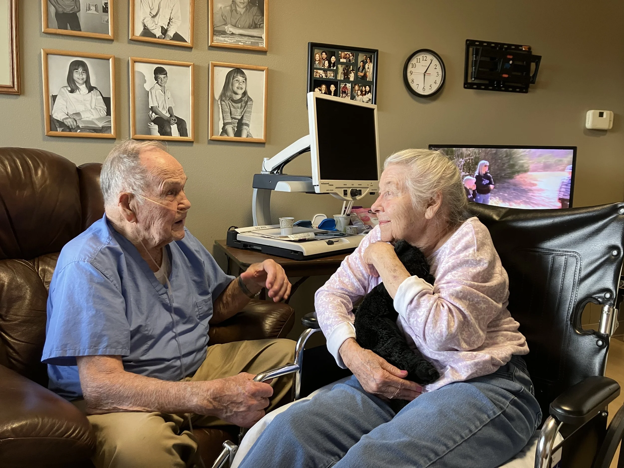 Mom loved having dad at the Center