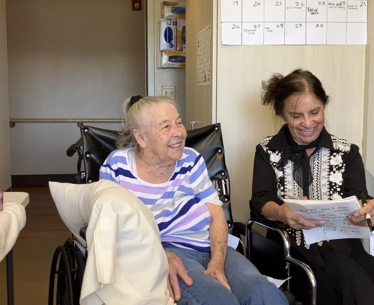 Mom reading to Rose. "Del has a cowlick" 