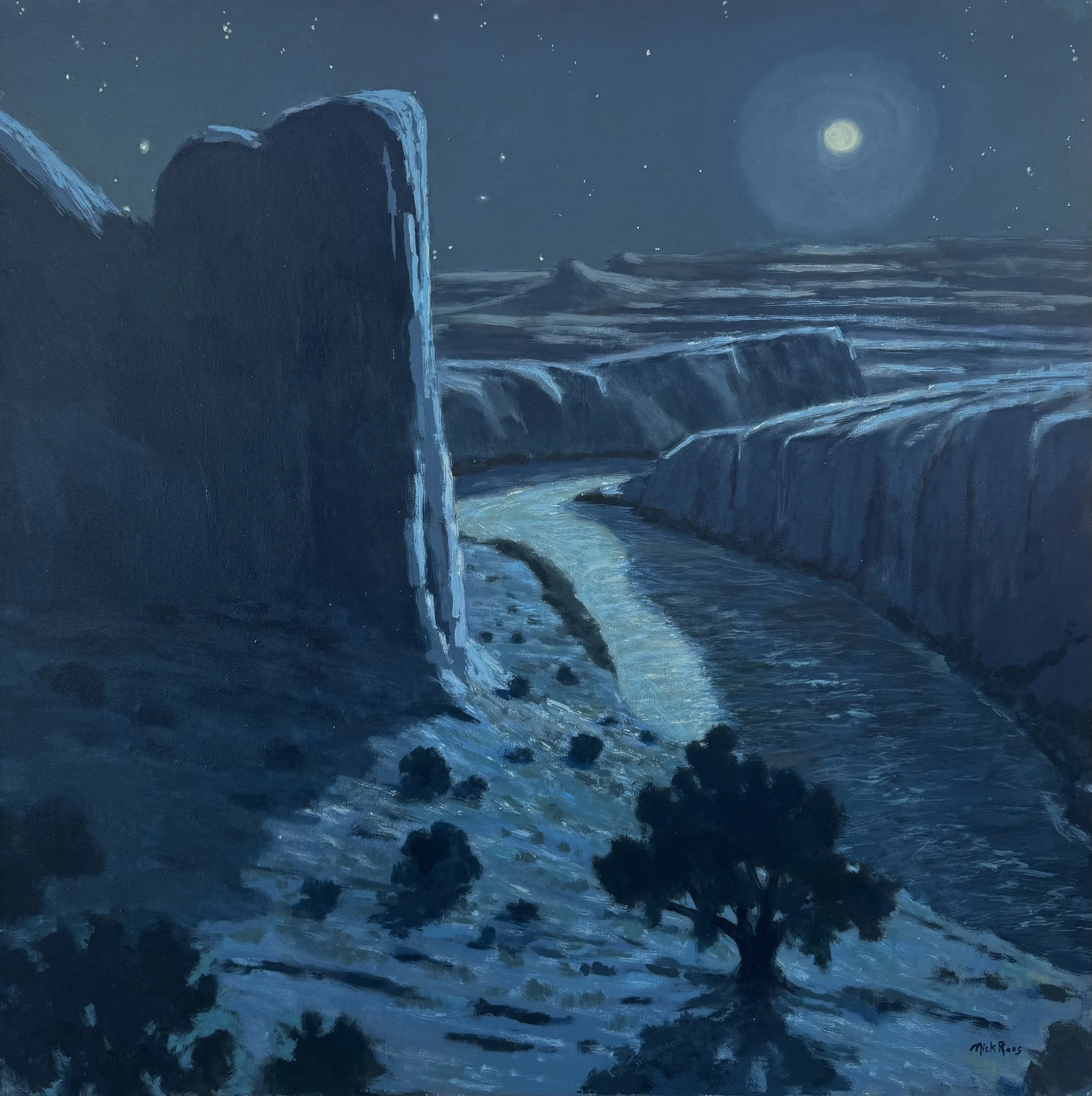 Moonlight in Canyon Country 36x36 acrylic