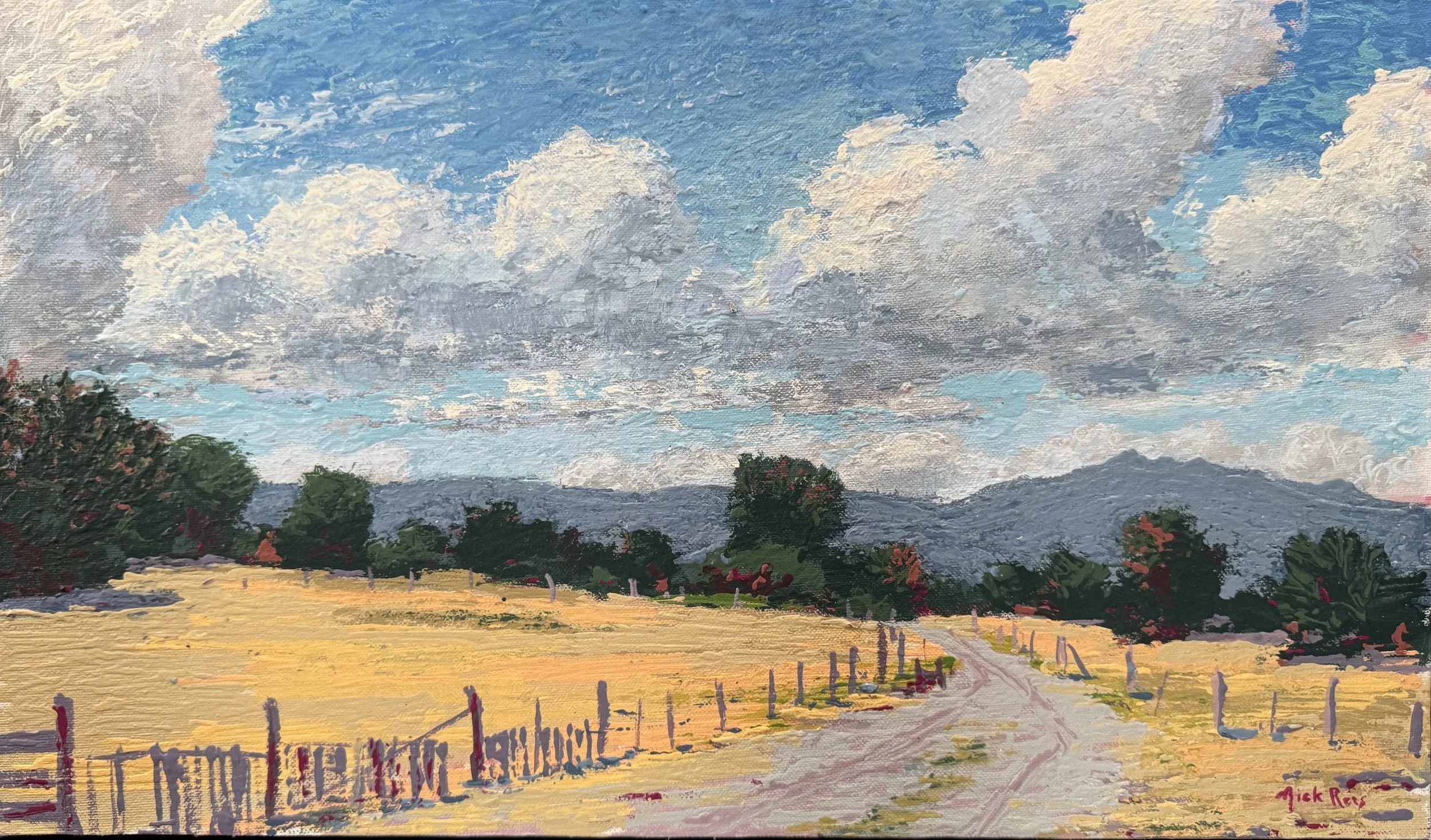 Clouds Rolling By 12x20 acrylic