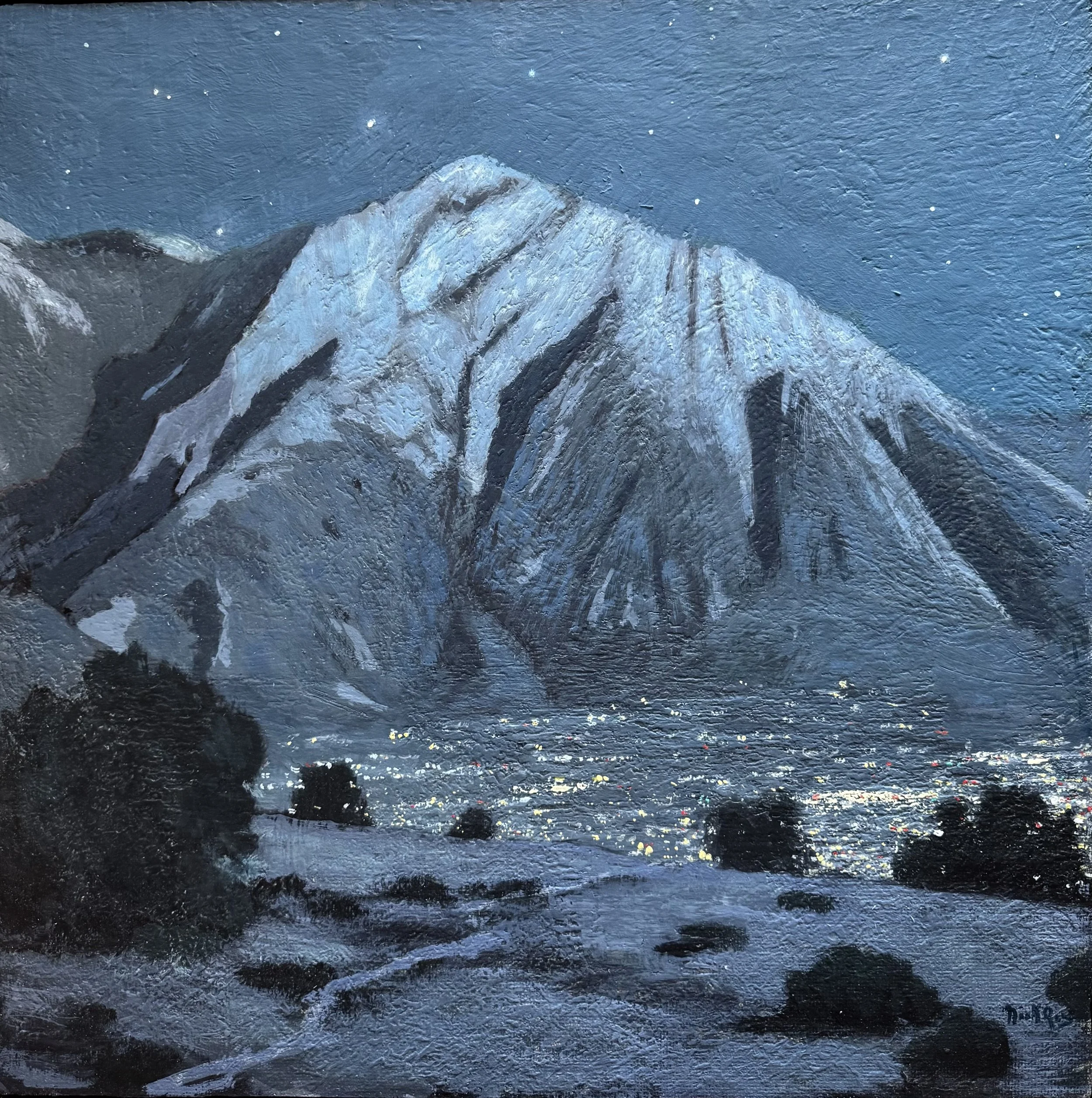 Moonlight on Olympus 24x24 acrylic