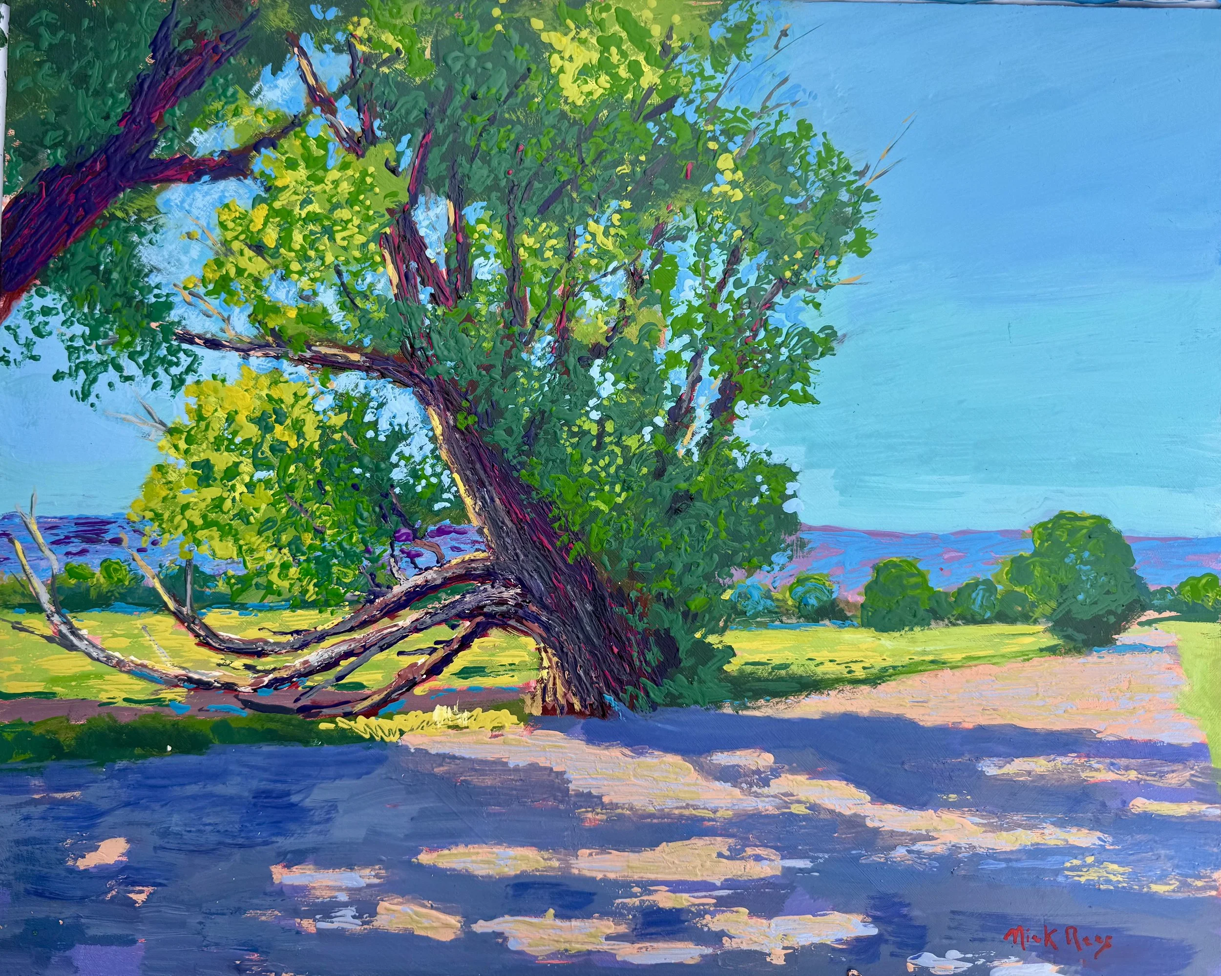 Cottonwood Shadows 12x16 acrylic