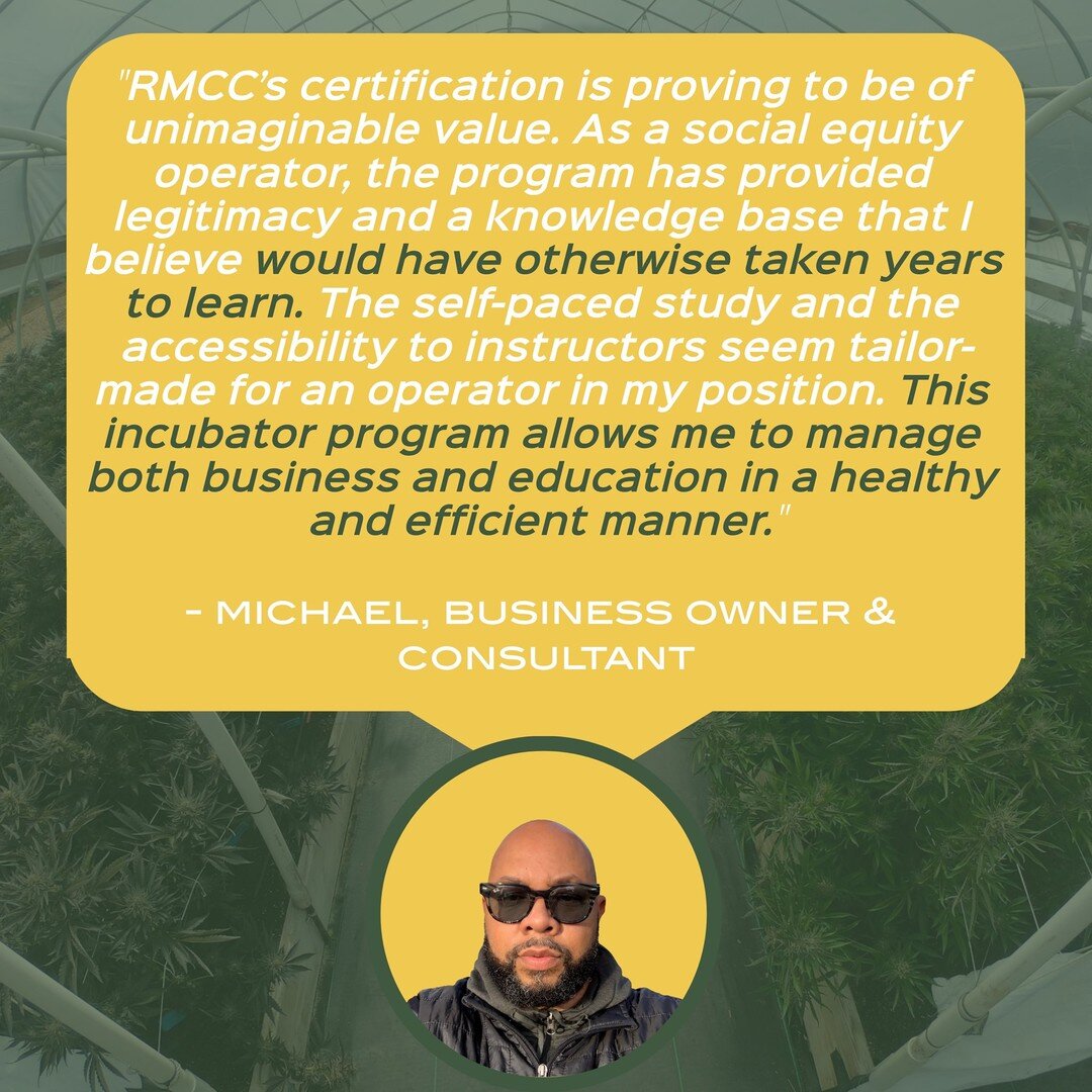 Meet Michael✨ Entrepreneur, Consultant, Family Man, and a member of RMCC's Social Equity Incubator Program 

🌱Michael grew up in NYC where he first experienced the cannabis culture. His mother, a fierce cannabis advocate, was diagnosed with breast c