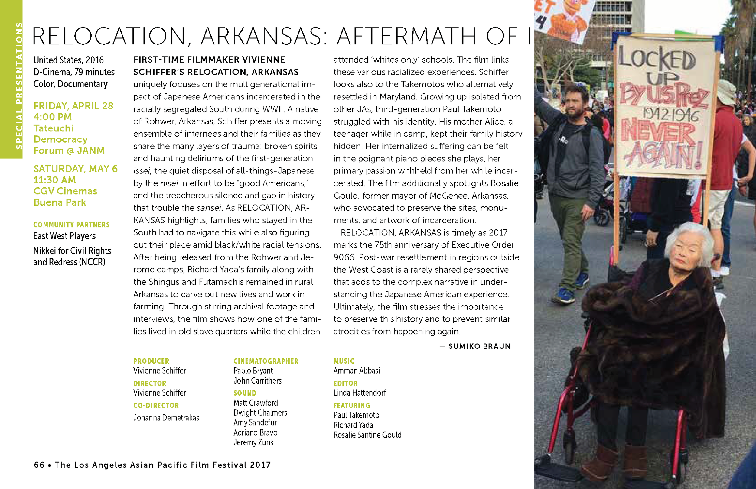 LAAPFF 2017 Program Notes: RELOCATION, ARKANSAS