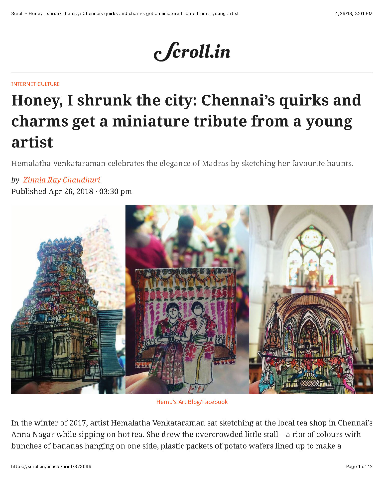 Scroll - Honey I shrunk the city- Chennais quirks and charms get a miniature tribute from a young artist.jpg