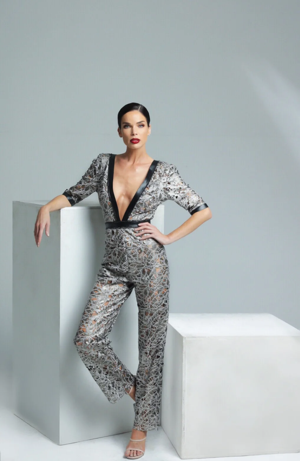 Leather Skyline Metallic Jumpsuit