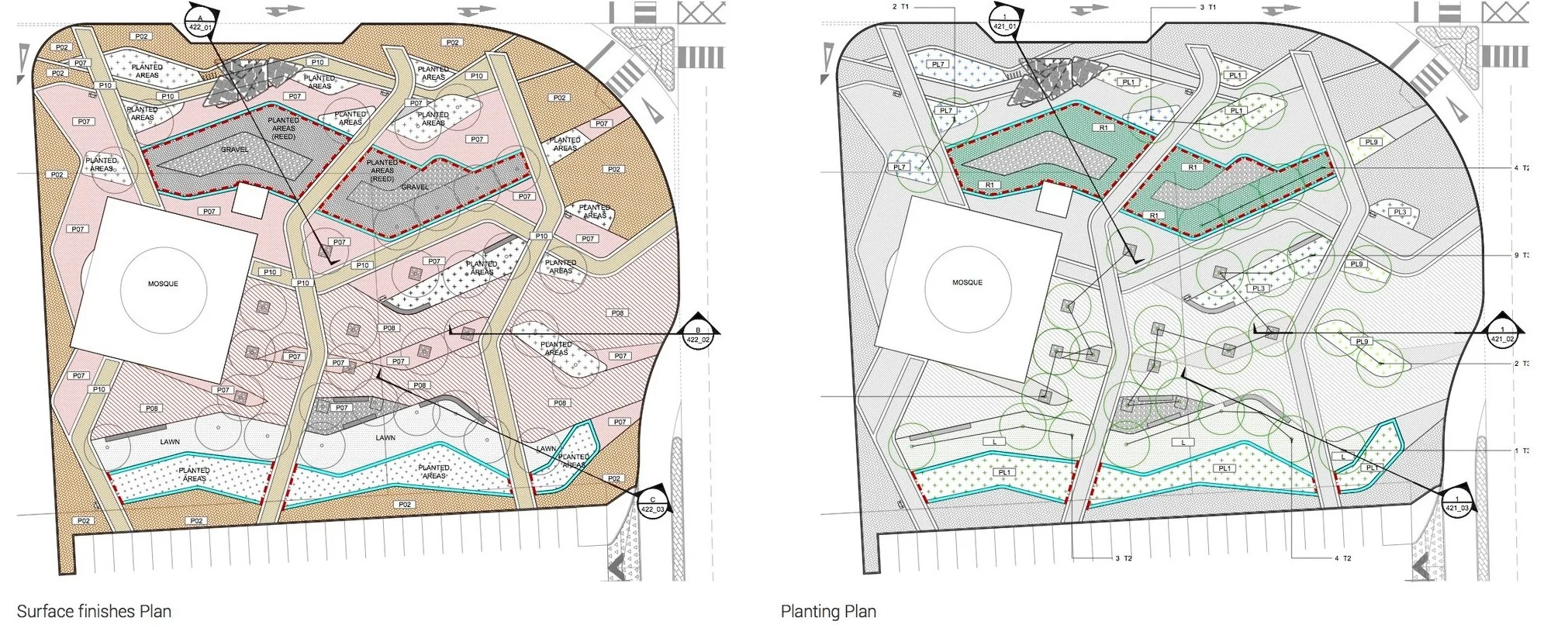 Preliminary designs created as part of a detailed master plan development of the public realm and urban design framework.