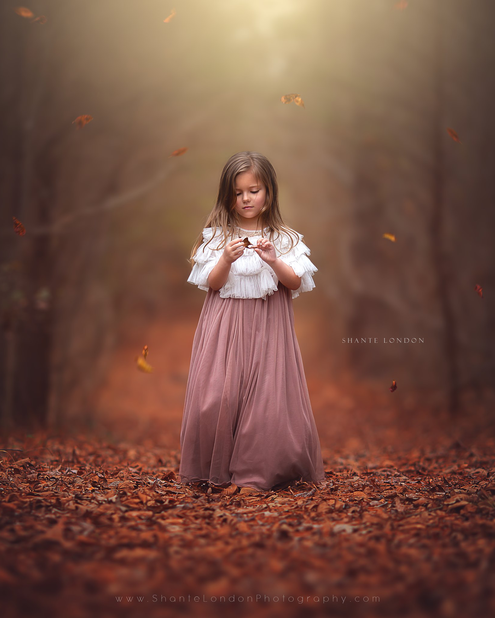 Child Photography - Girl in the forest during fall