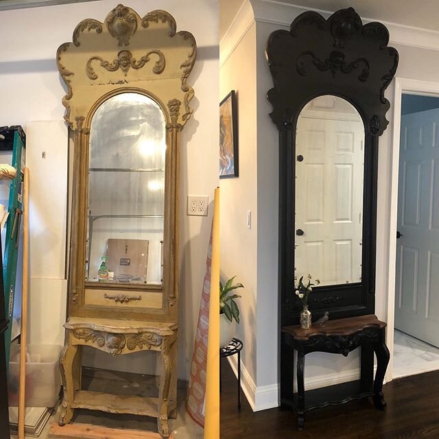 Finally finished our pier mirror. Took a little elbow grease but the results are worth it. @lilmissoriginal .
.
. #furnituredesign #interiordesign #furniturerestoration #antiques #antiquefurniture #hollyglenhouse