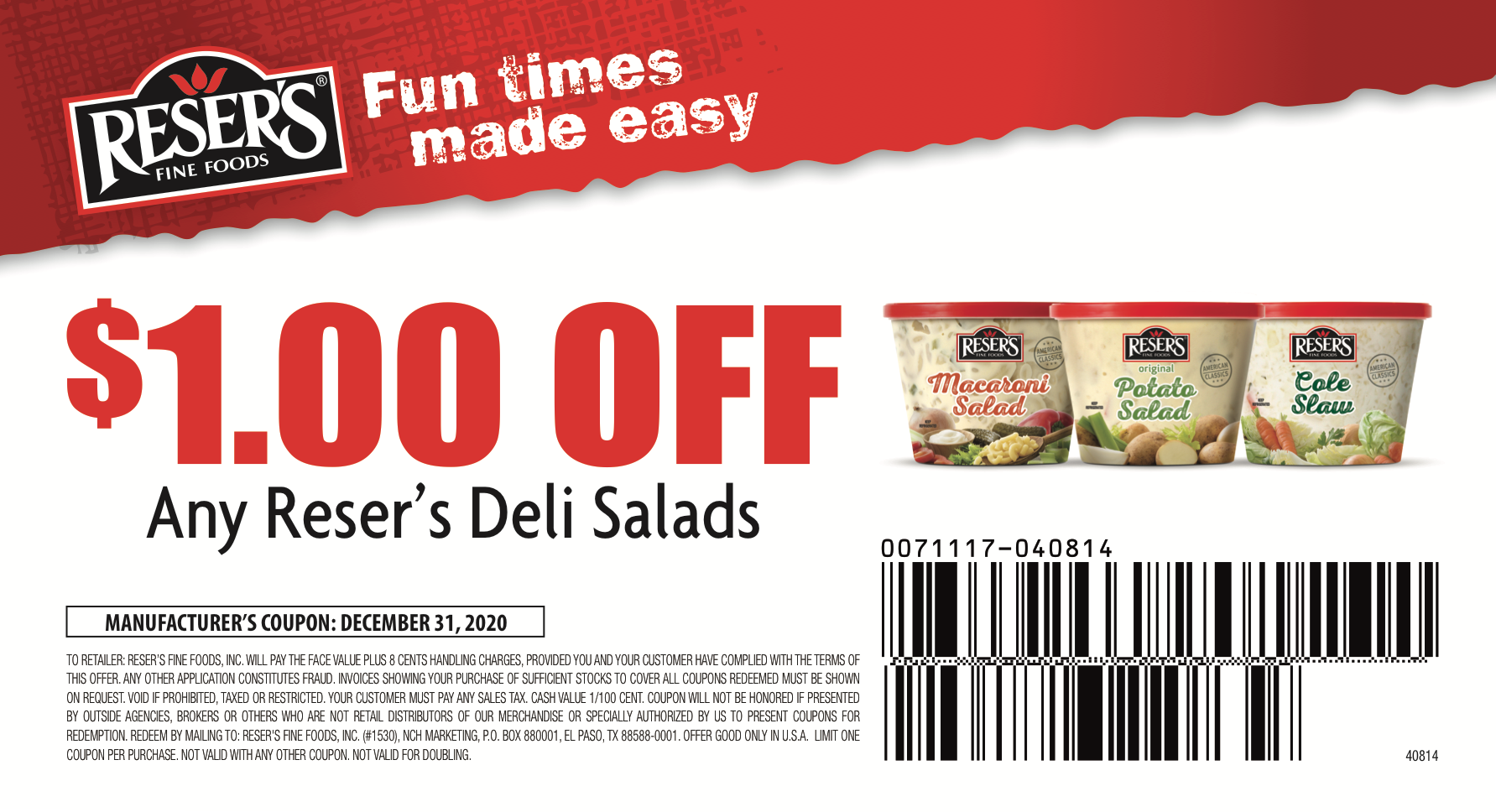 Reser's Fun Times Made Easy Coupon