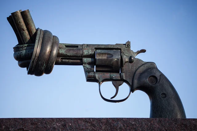 Image: " The Knotted Gun " by Håkan Dahlström is used by permission