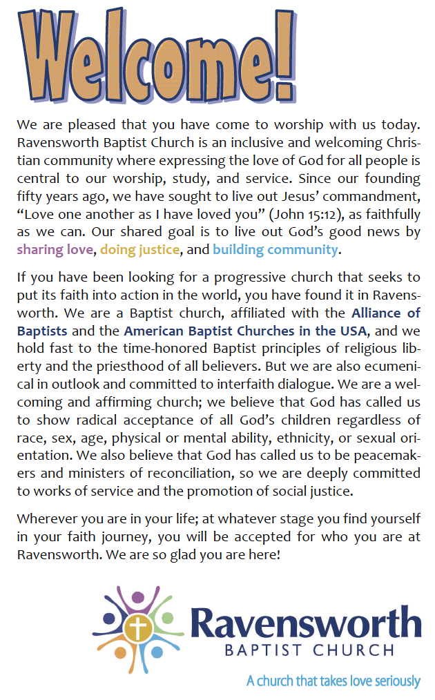 Ravensworth Welcome Message