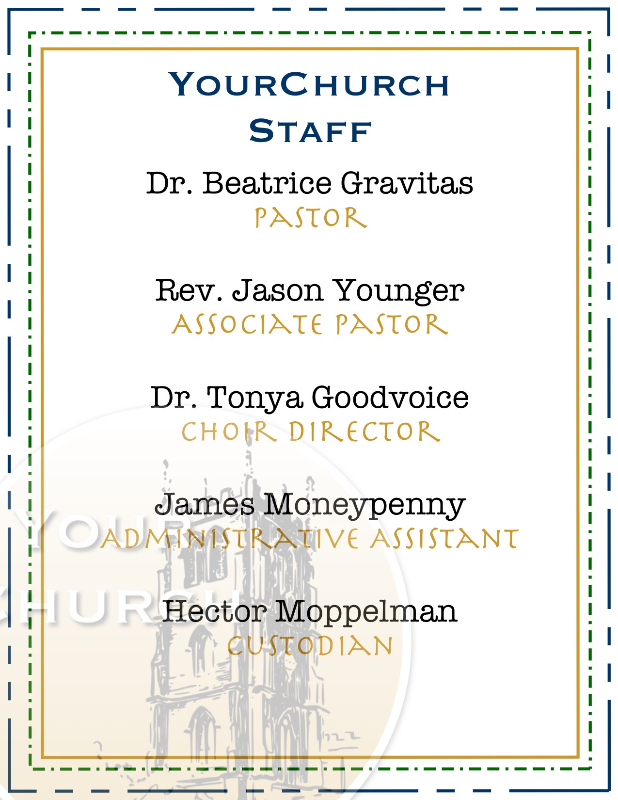 YourChurch Staff List