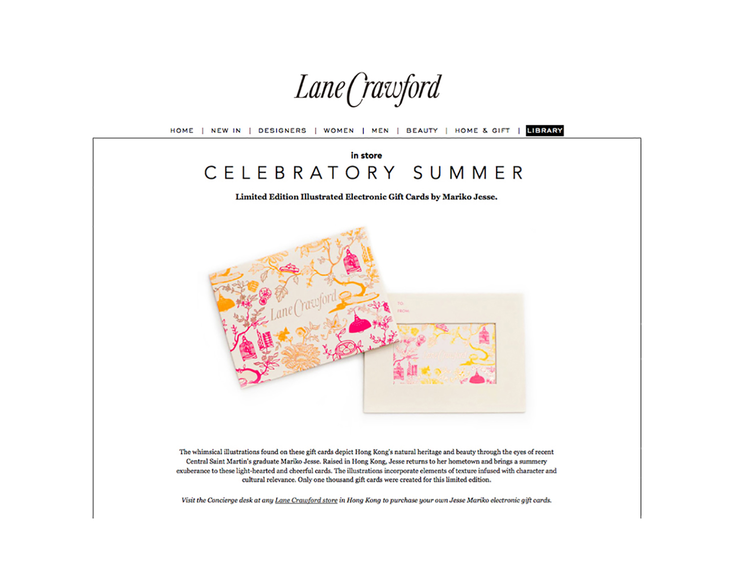 Lane Crawford gift cards