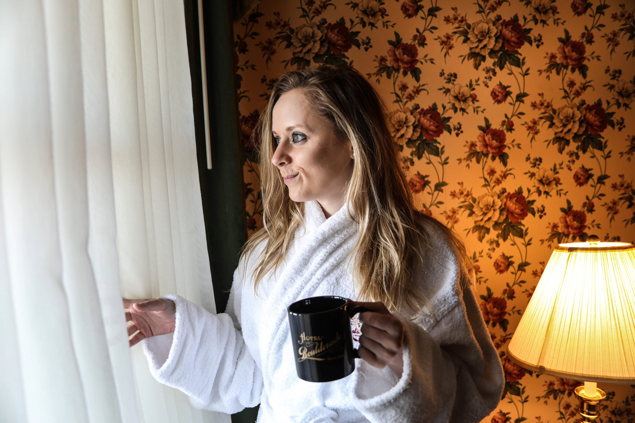 waking up at hotel boulderado with their plush bathrobes and other luxury amenities.