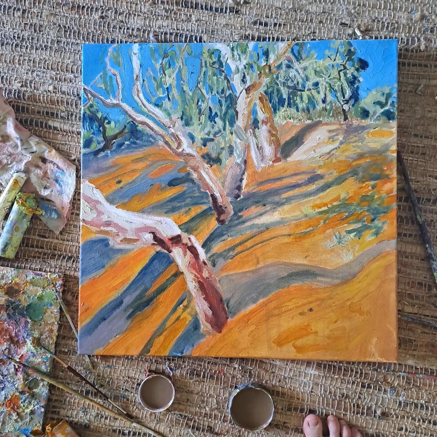 No power, and nothing to do all day, but paint. Life's not so bad 😊🎨✨️🌈