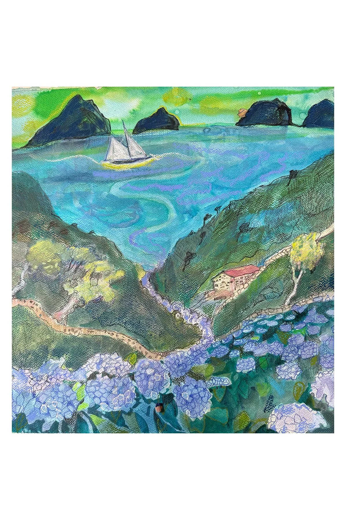 Blue Hydrangeas in Pico, Azores