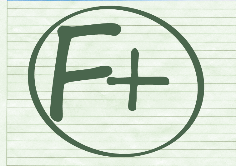 I want to say this is my first 'F'?!