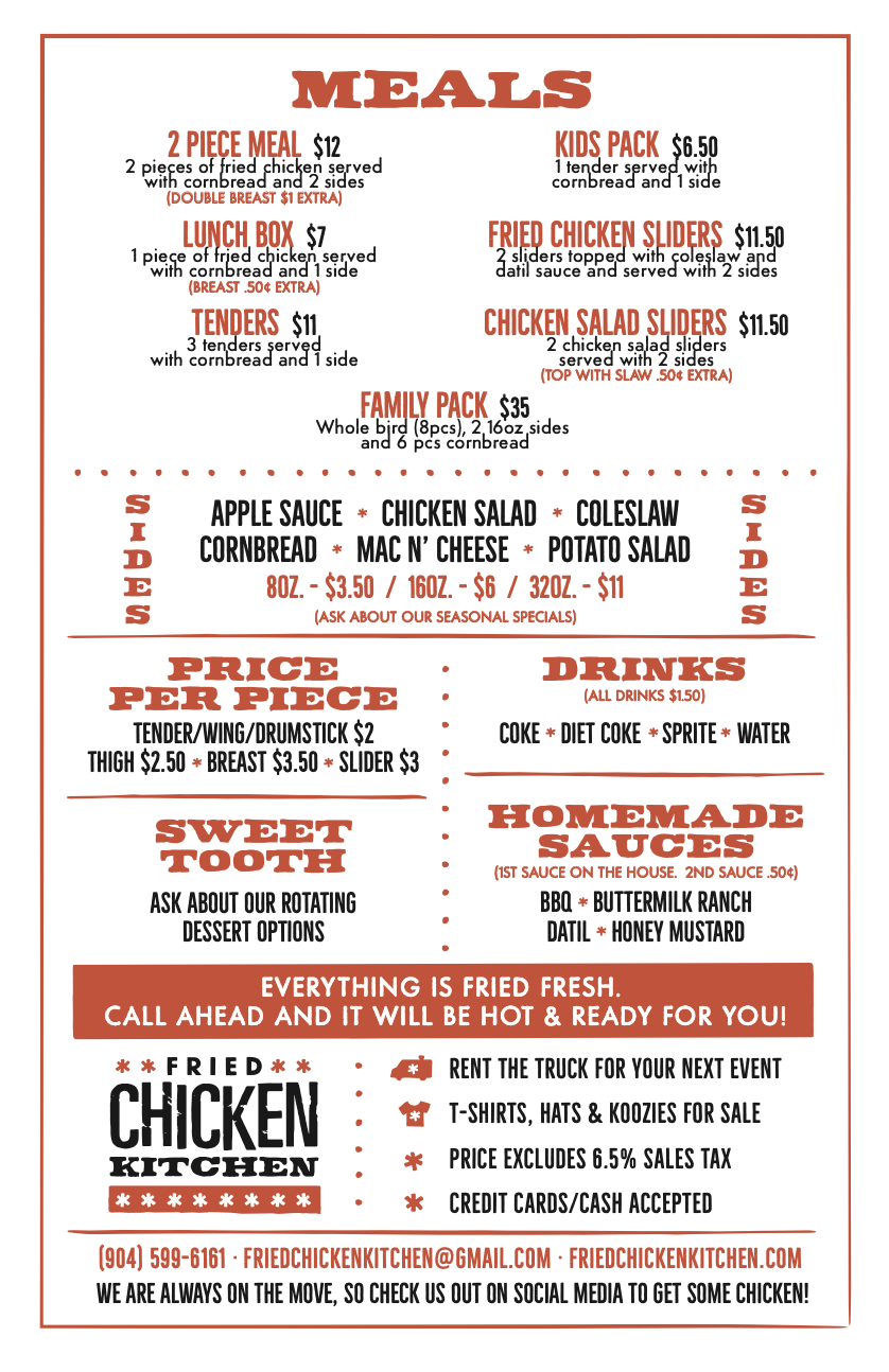 Fried Chicken Kitchen — Fried Chicken Kitchen Saint Augustine Home Page