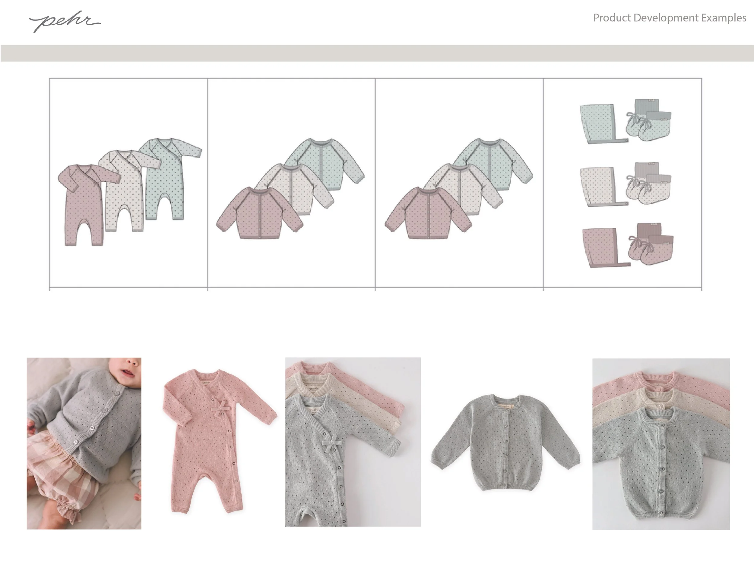 Examples of work as a Product Developer for Pehr