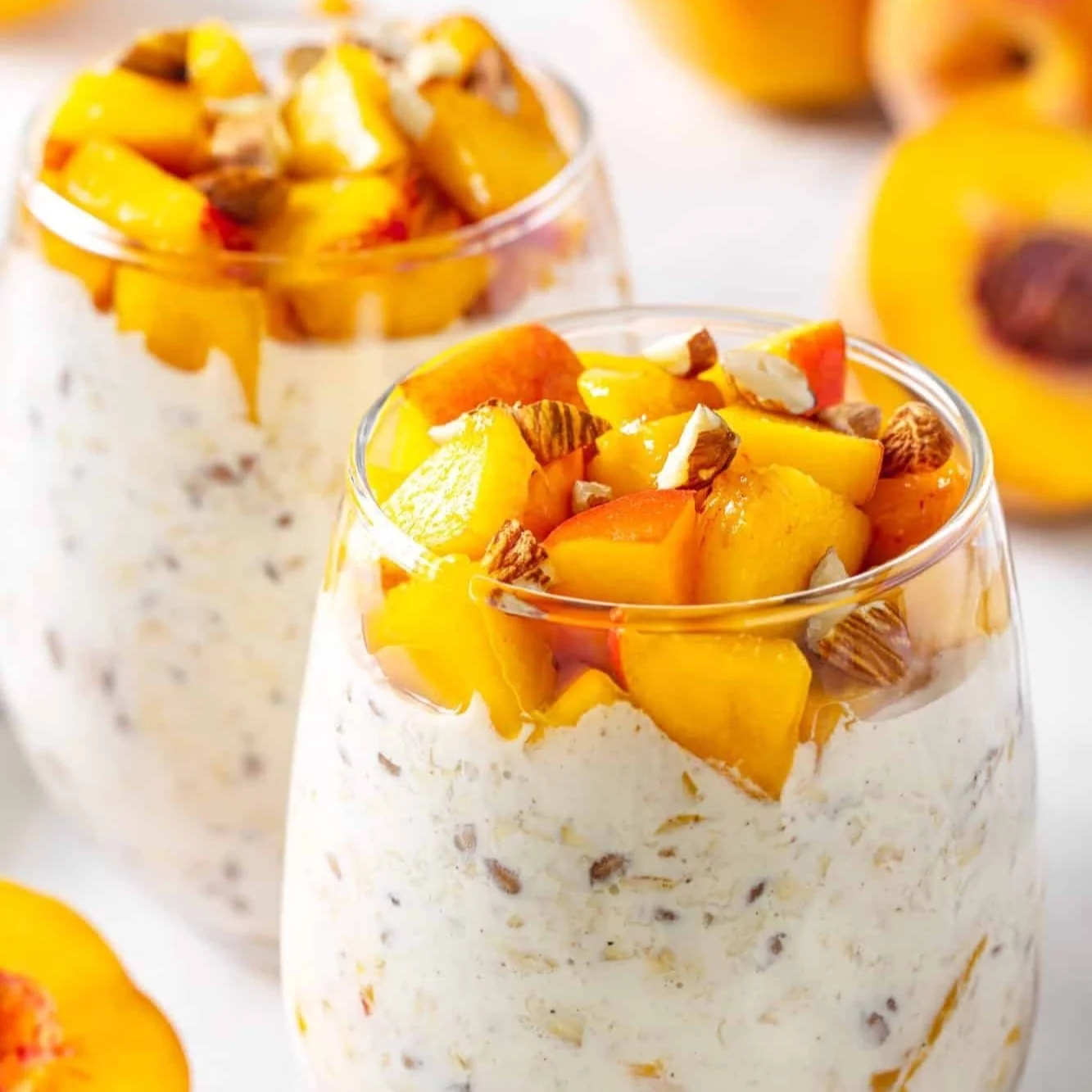 Peaches & 'Cream' Overnight Oats