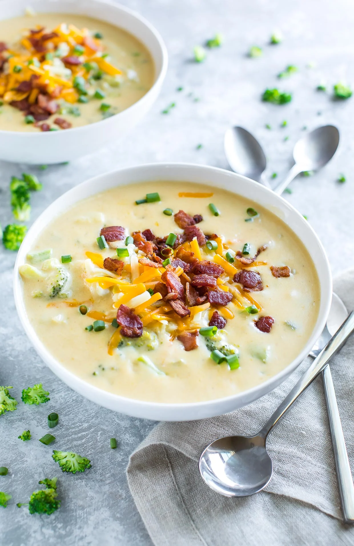 Baked Potato Soup, Cheddar Cheese, Crispy Applewood Bacon
