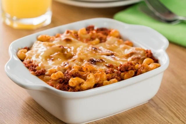 Gluten Free Baked Chorizo & Mac n' Cheese, Brown Rice Pasta, Toasted "Bread" Crumbs, Fresh Herbs