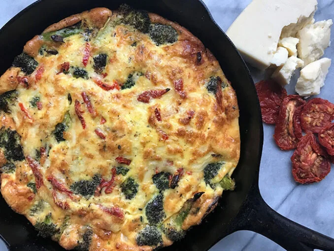 Brussel Sprout & Applewood Bacon Frittata, Smoked Gouda, Roasted Potatoes, Sun Dried Tomato Aioli