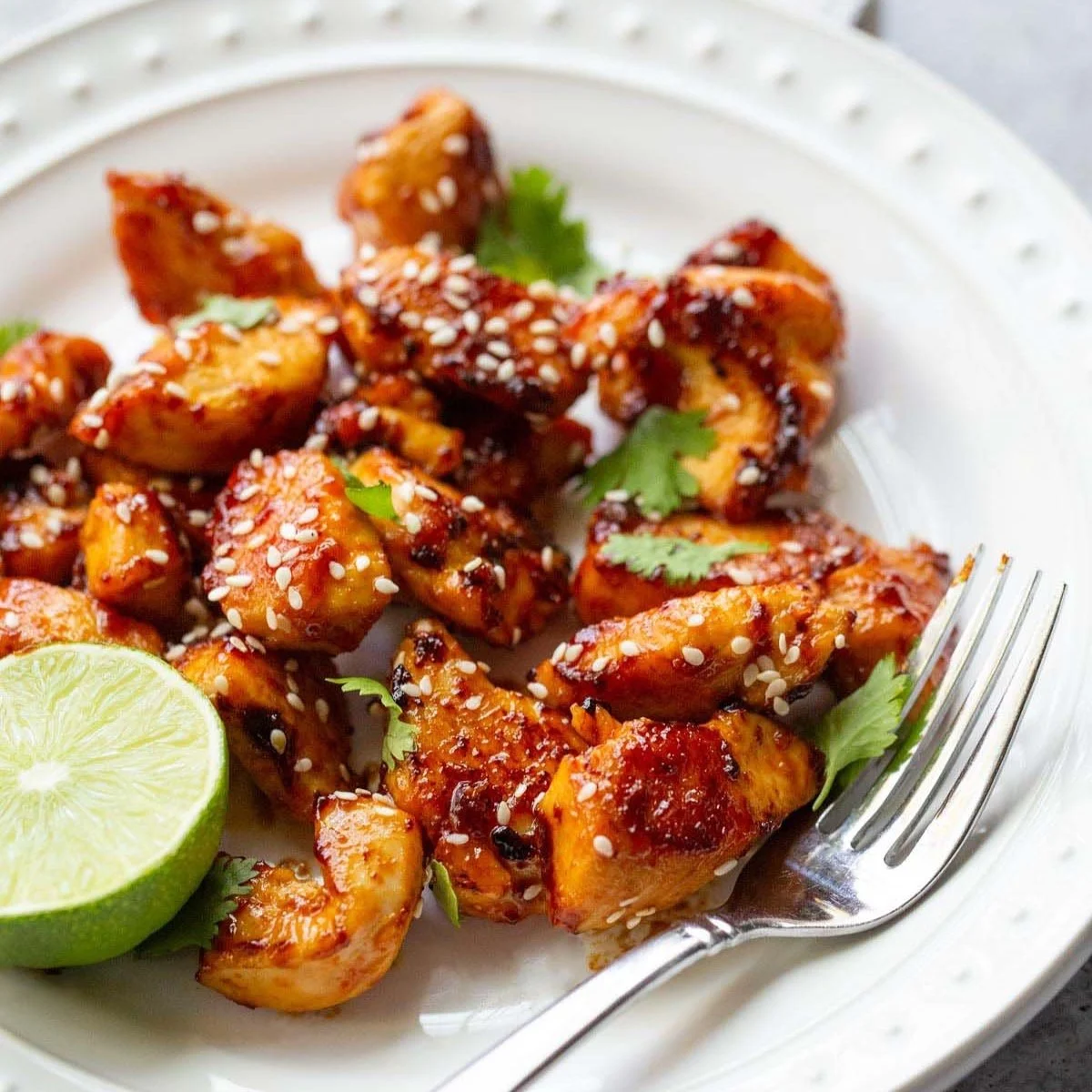 Honey Sriracha Chicken & Jasmine Rice With Steamed Broccoli