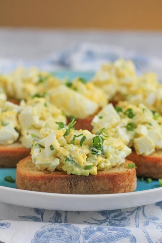 Mom's Egg Salad & Roasted Garlic Crostini