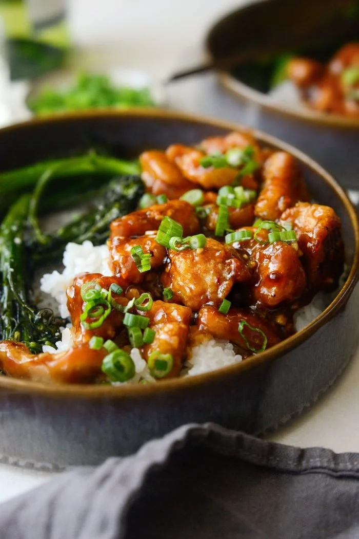 Honey Bourbon Chicken, Sesame Jasmine Rice, & Roasted Baby Broccolini