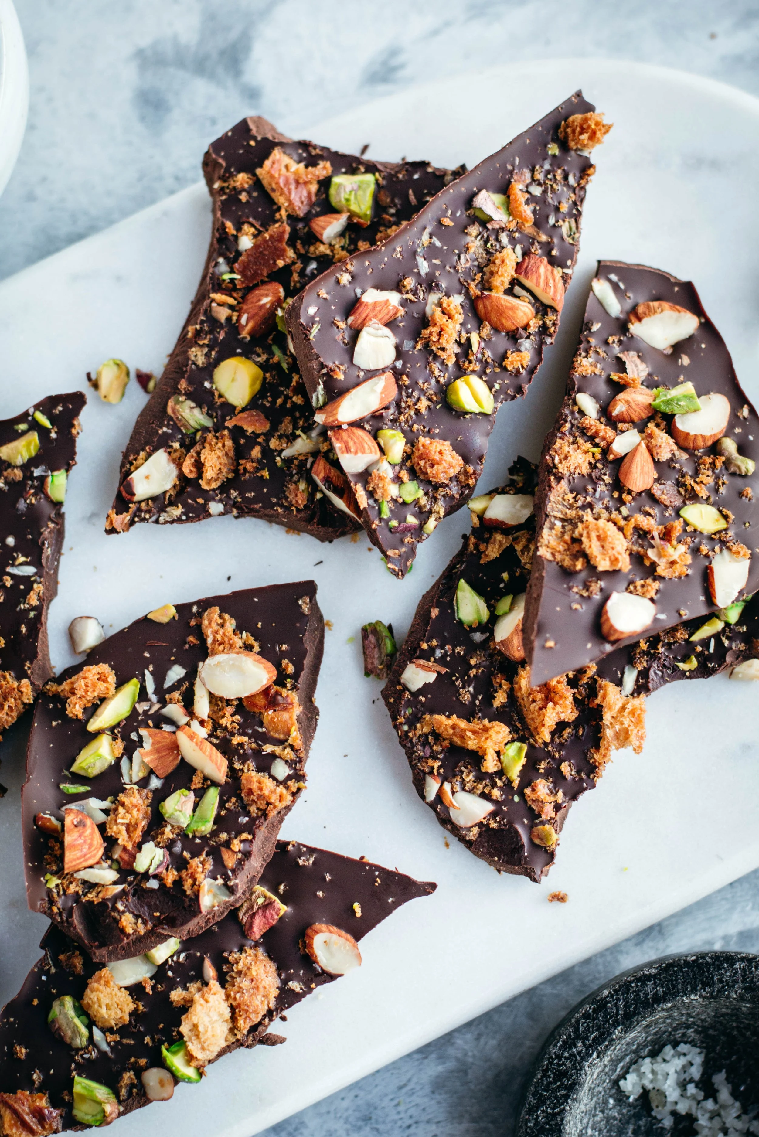 Pistachio Almond Pretzel Chocolate Bark