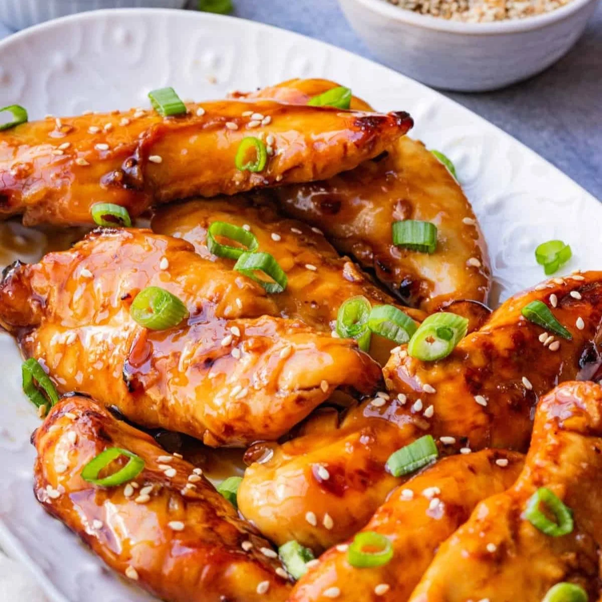 Teriyaki Grilled Chicken Tenders with Toasted Sesame Jasmine Rice and Steamed Green Beans