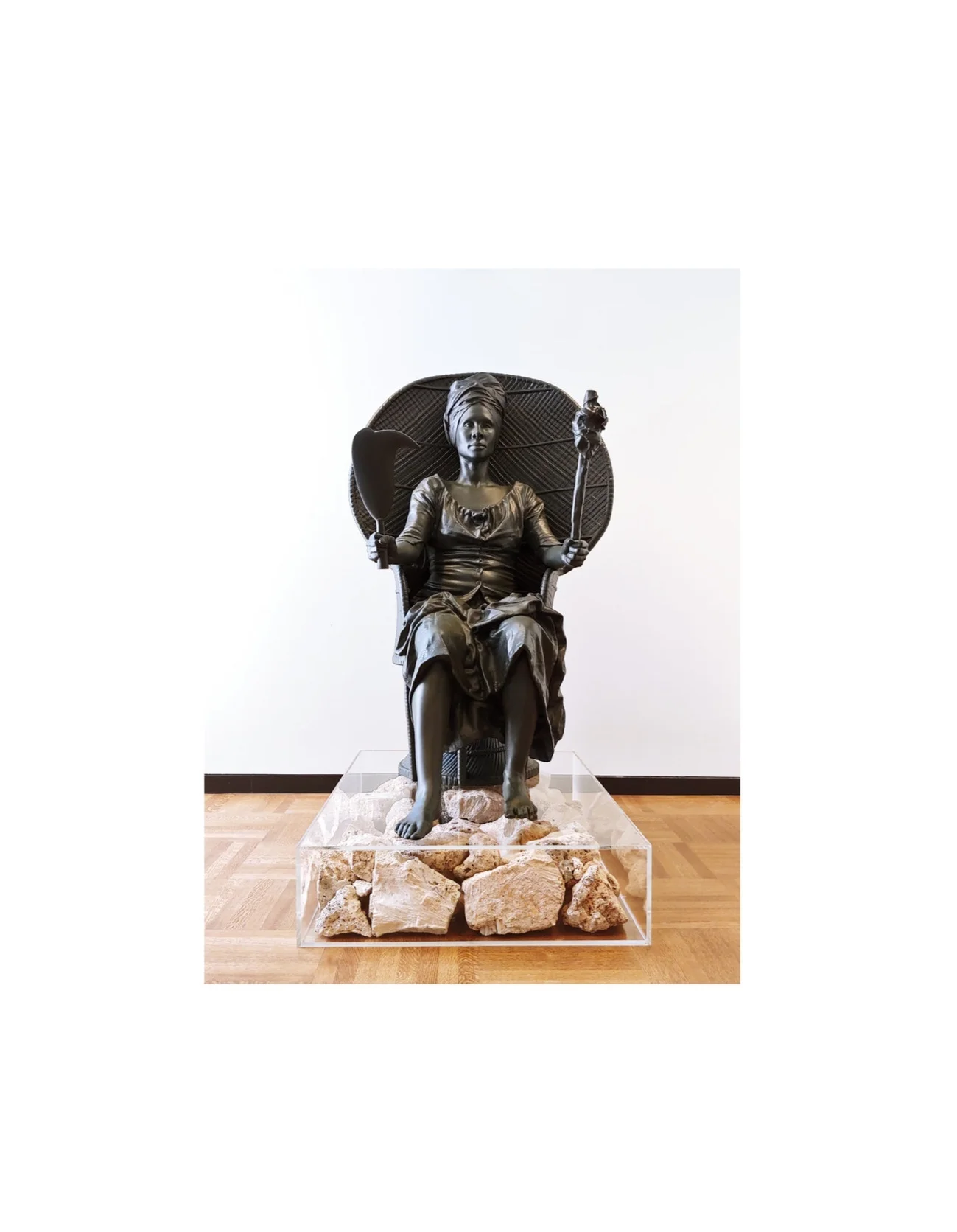 Installation of NY version of I Am Queen Mary at Barnard Hall 