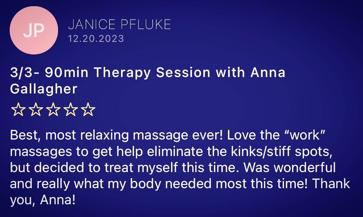 Thank you Janice!!! Looking forward to working with you again soon!! ✨❤️🌿#bodywork #myrtlebeach #massagetherapy #neuromuscular #myofascial #holistic #somatic #makethespace #takethespace #aikido #listening