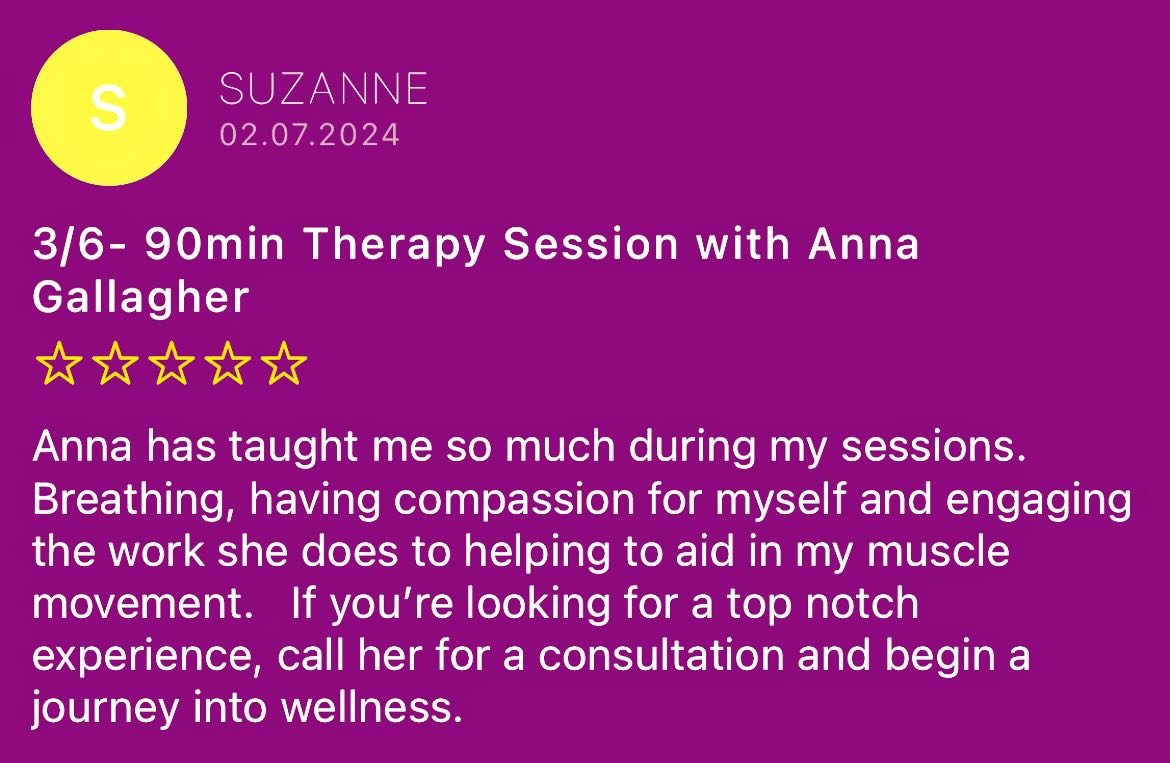 Thank you Suzanne!!! I look forward to assisting you on your wellness journey! You can do this! #holistic #bodywork #neuromuscular #myofascialrelease #nmb #mb #selfcare #makethespace #massagetherapy #wellness #believeinyourself #gratitude #compassion