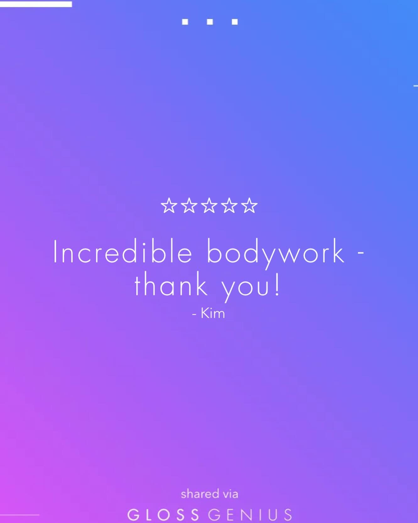 Thank you Kim!!! Wishing you calming, unwinding, relaxing days until we work together again!

Request your next session at holisticbodywork.glossgenius.com! ❤️✨
.
.
.
#bodywork #massagetherapy #holistic #somatic #bigwork #compassion #gratitude #myofa