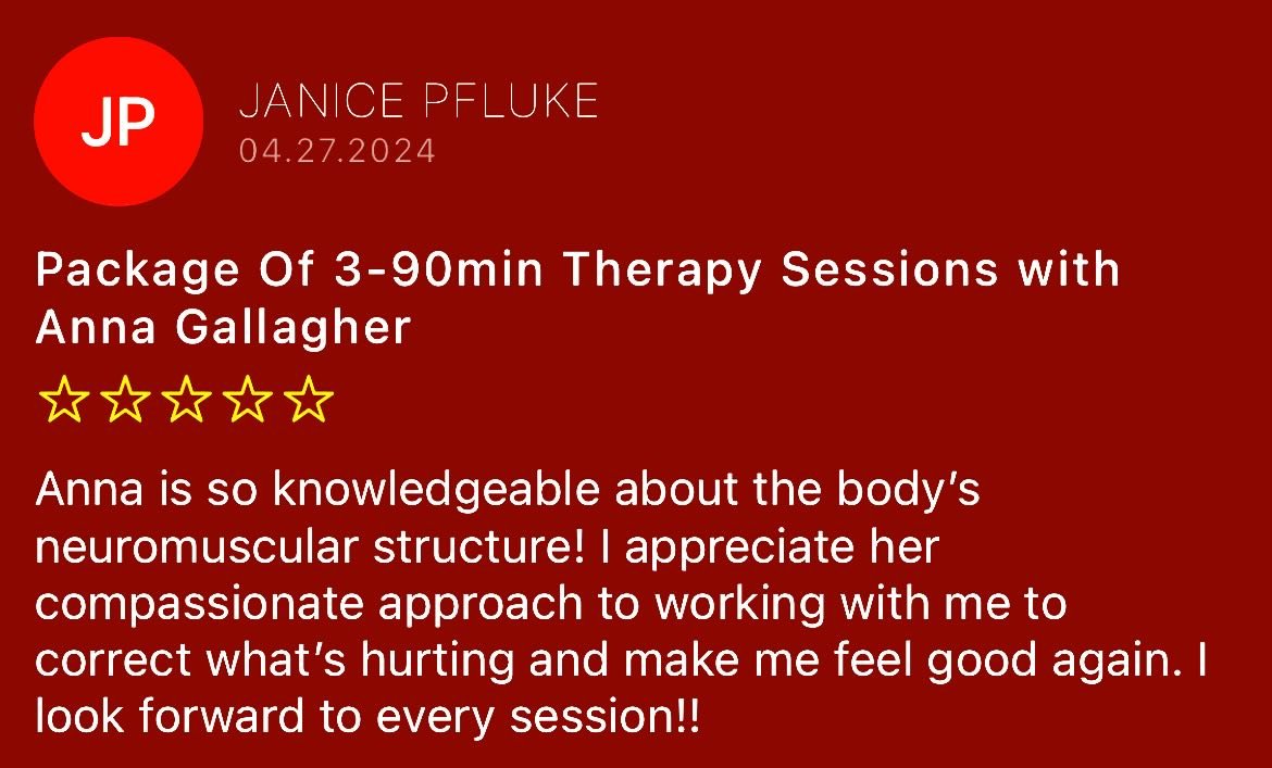 Thank you so much Janice!!! We&rsquo;ll keep working your therapy goals and wellness journey! Be well and feel good! I&rsquo;ll see you again soon! #massagetherapy #myofascialrelease #neuromuscular #bodywork #somatic #holistic #therapygoals #trailgui