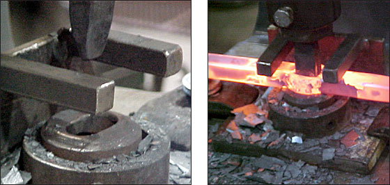 Tooling to open the slit drifted hole using the fly press and fingers to strip material from the punch.jpg