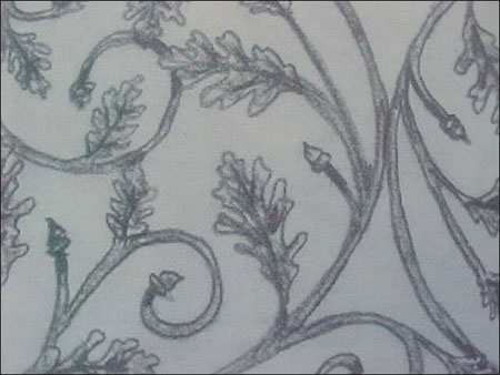 The following demonstrates the processes and tooling used to vein an oak leaf.Below is the drawing of the design..jpg