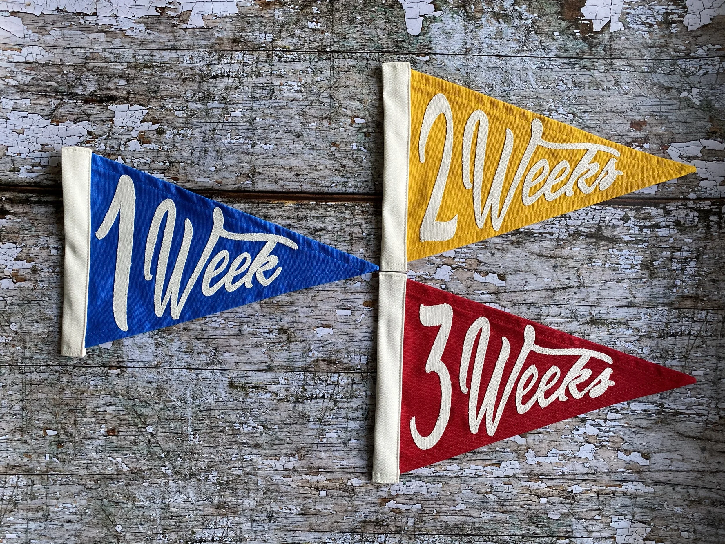 Mini pennants for the first weeks of life