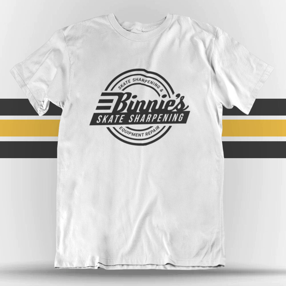2-Color Edge Logo Unisex T-Shirt - Grey — Binnie\'s Skate Sharpening | V-Shirts