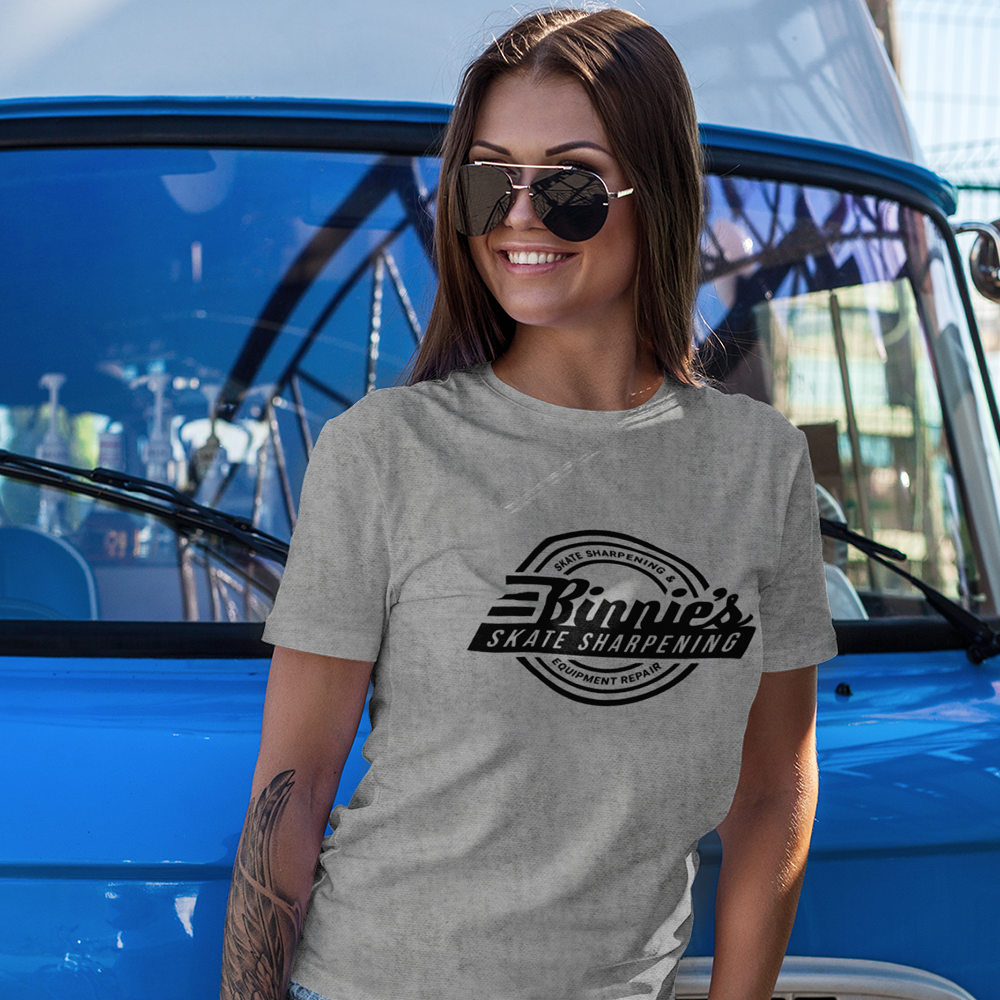 2-Color Edge Logo Unisex T-Shirt - Grey — Binnie's Skate Sharpening