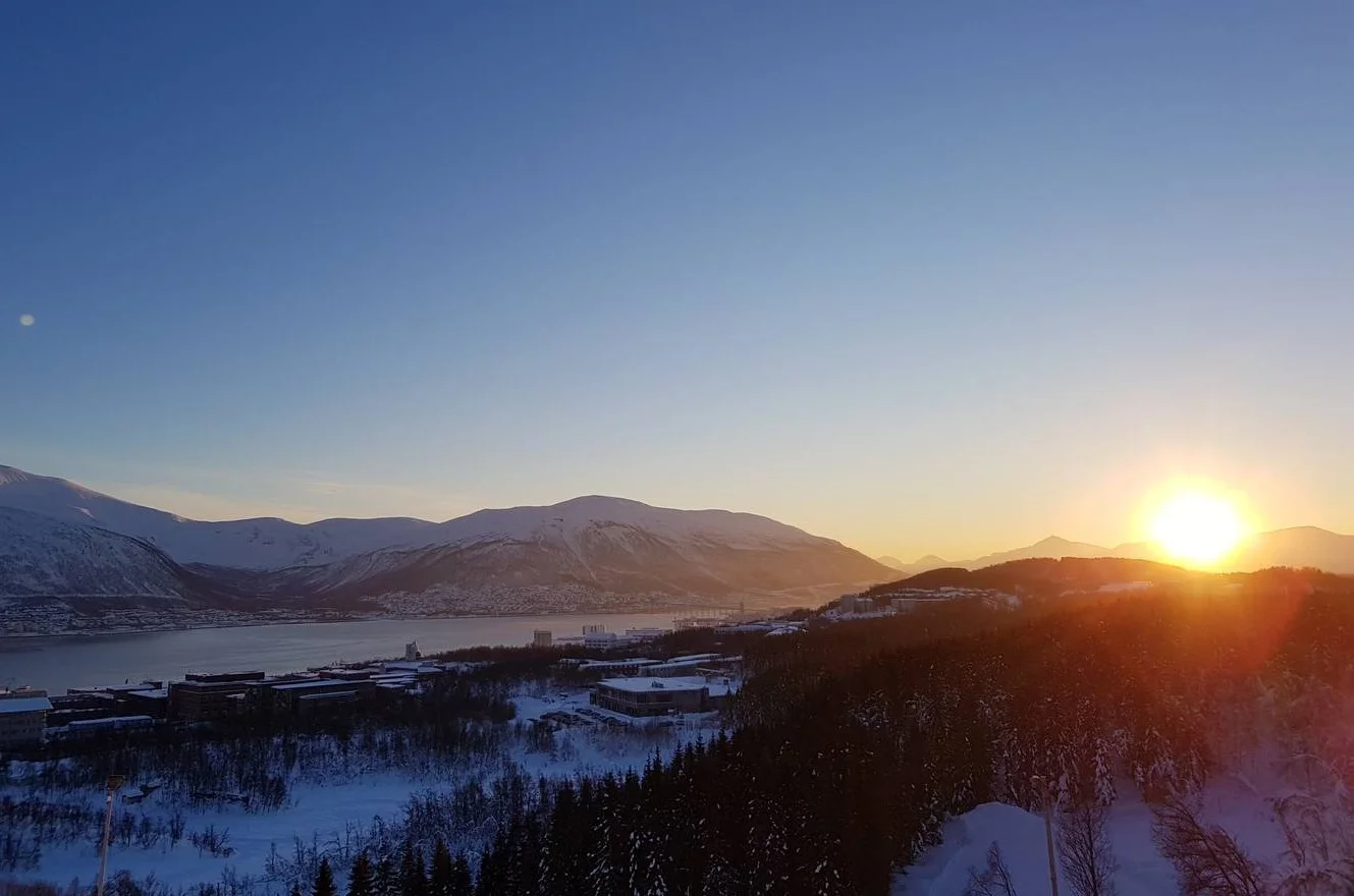 Utsikt fra hoppbakken i Tromsø.