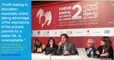 GI-ESCR staff, Sylvain Aubry, presenting at the Education Forum of the World Human Rights Forum in November, 2014