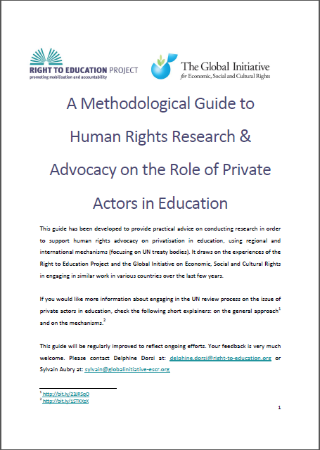 A Methodological Guide to Human Rights Research & Advocacy on the Role of Private Actors in Education
