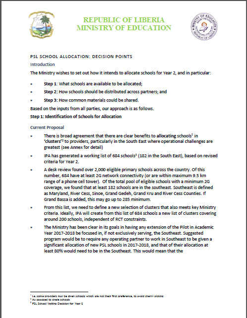 PSL Allocation Decision Points